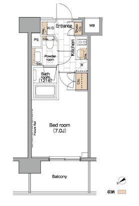 パークハビオ目黒リバーサイド　909号室　間取り