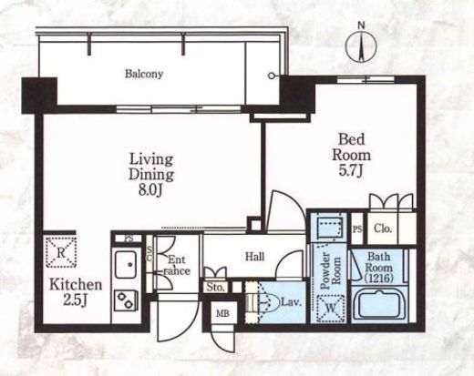 リージア新宿ウエスト　206号室　間取り