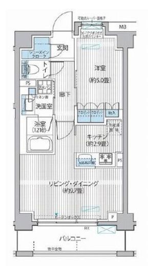 メゾンカルム市谷仲之町　208号室　間取り