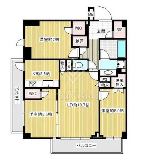 プレミアスイート外苑の杜　501号室　間取り