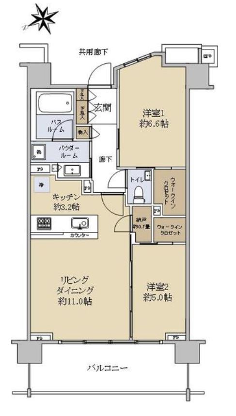 ガーデンヒルズ四ツ谷迎賓の森　7F号室　間取り