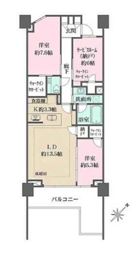 ガーデンヒルズ四ツ谷迎賓の森　310号室　間取り