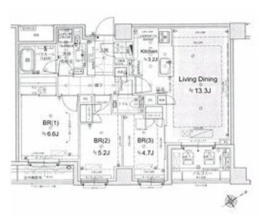 アトラス白金高輪　5F5号室　間取り