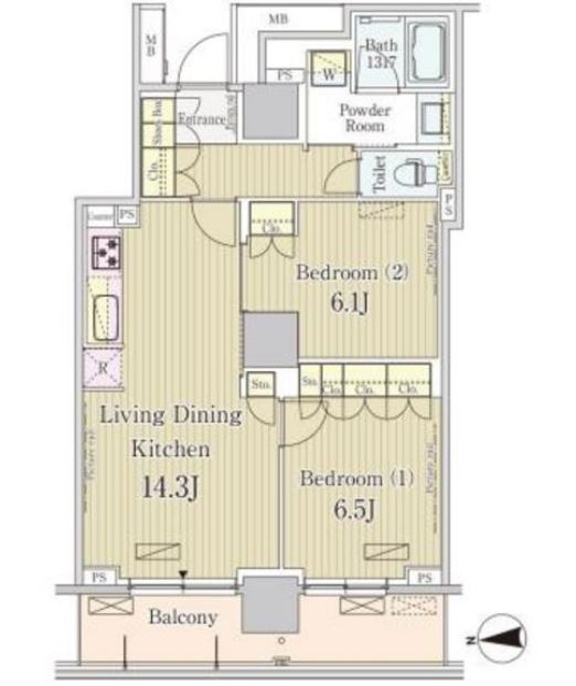 パークアクシス池田山　202号室　間取り