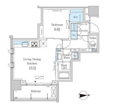 パークアクシス池田山　1006号室　間取り