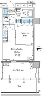 パークアクシス池田山　424号室　間取り