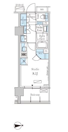パークアクシス池田山　521号室　間取り