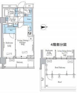 パークアクシス池田山　619号室　間取り