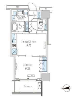 パークアクシス池田山　920号室　間取り