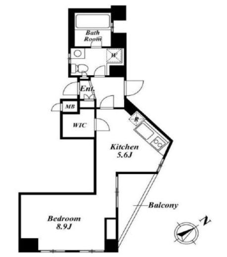 レジデンス広尾　804号室　間取り
