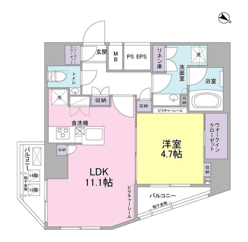 SIL西五反田（ベルファース西五反田）　1404号室　間取り