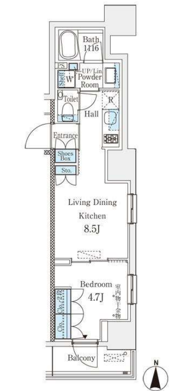 パークキューブ大井町レジデンス　1201号室　間取り