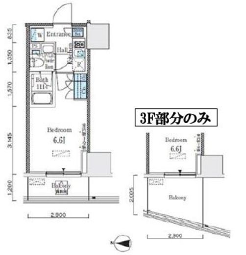 パークキューブ大井町レジデンス　1308号室　間取り