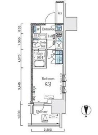 パークキューブ大井町レジデンス　1410号室　間取り