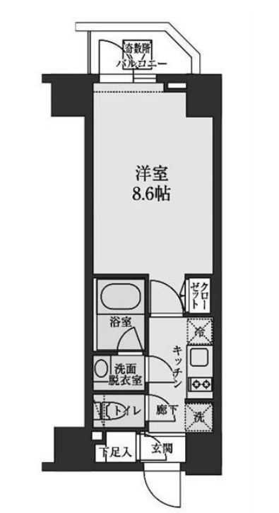 エスレジデンス清澄白河　206号室　間取り