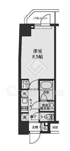 S-RESIDENCE清澄白河 (エスレジデンス清澄白河)　603号室　間取り