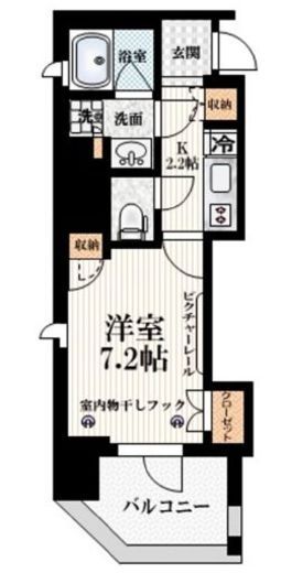 アトラス新宿左門町　1201号室　間取り