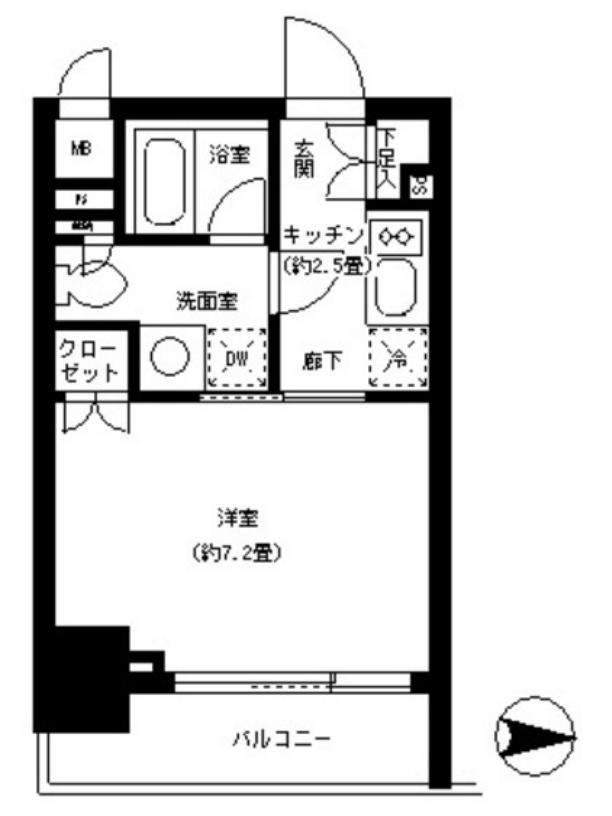 パークキューブ神田　608号室　間取り