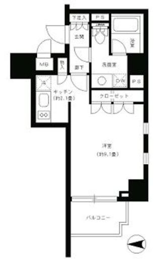 パークキューブ神田　301号室　間取り