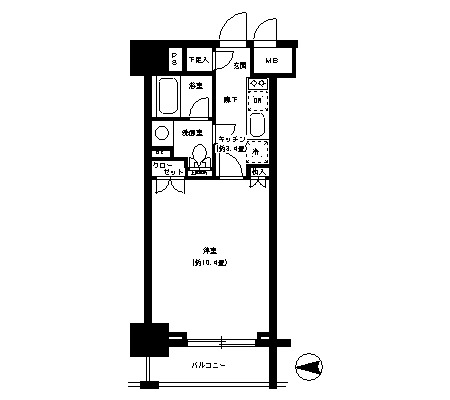パークキューブ神田　704号室　間取り