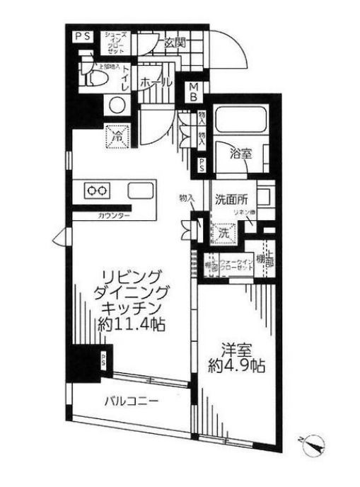 ガリシア新宿ノース　13F号室　間取り