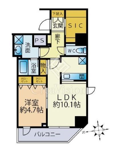 ガリシア新宿NorthⅡ　1101号室　間取り