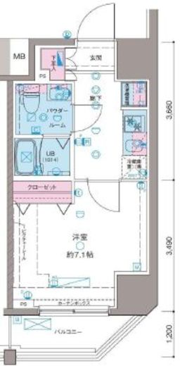 ガリシア新宿NorthⅡ　401号室　間取り