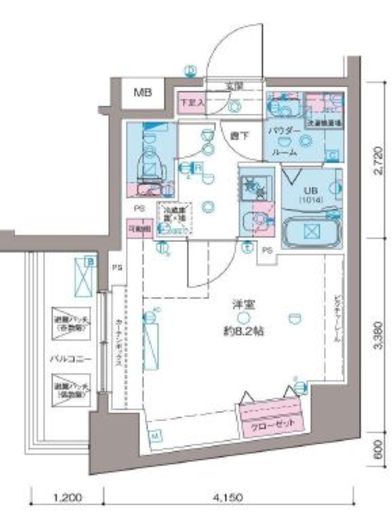 ガリシア新宿NorthⅡ　904号室　間取り