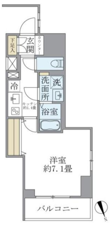 Ｐｒｅｍｉｅｒ市谷薬王寺　1203号室　間取り