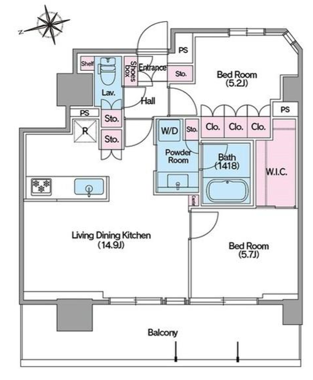 コンフォリア東新宿ステーションフロント　1102号室　間取り