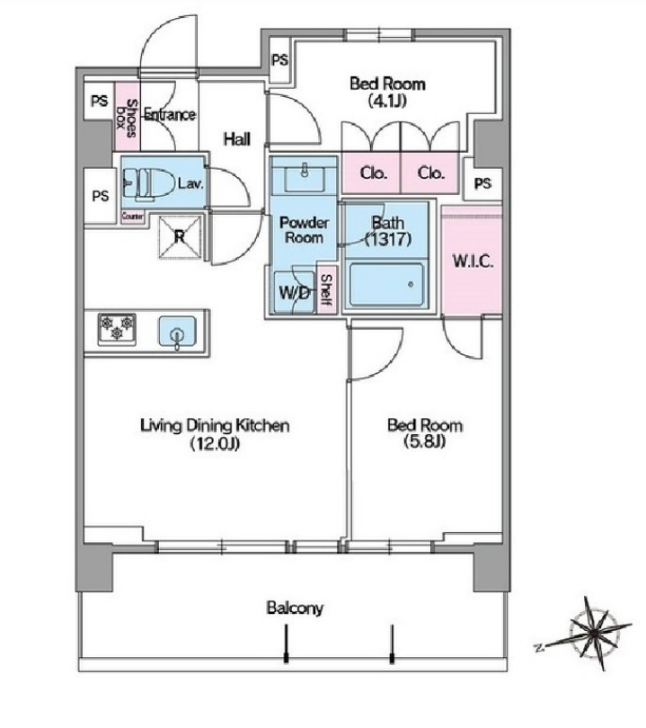 コンフォリア東新宿ステーションフロント　1103号室　間取り