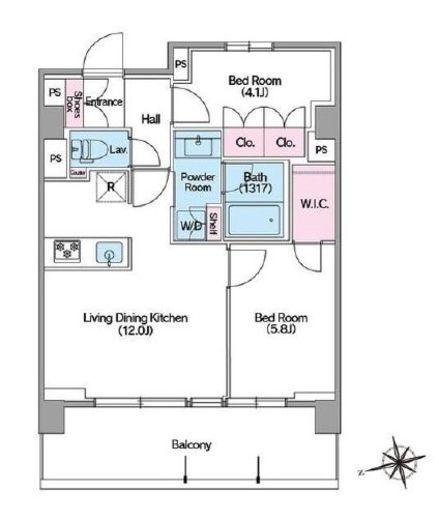 コンフォリア東新宿ステーションフロント　1103号室　間取り