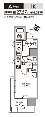 コンフォリア東新宿ステーションフロント　401号室　間取り