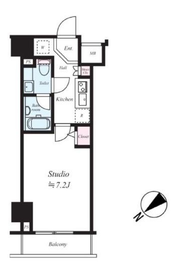 カーサスプレンディッド虎ノ門エスト　1202号室　間取り