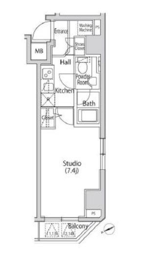 カーサスプレンディッド虎ノ門エスト　801号室　間取り