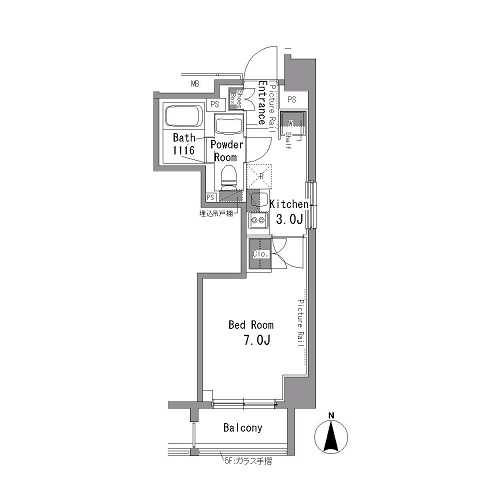 パークアクシス秋葉原　406号室　間取り