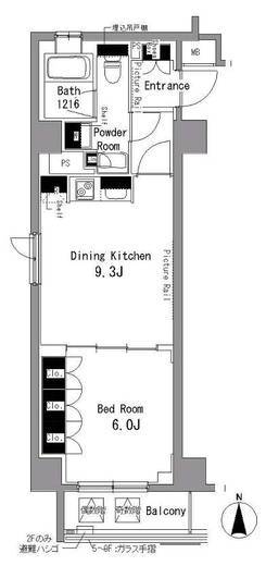 パークアクシス秋葉原　802号室　間取り