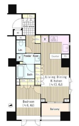 パークホームズ市谷薬王寺セントガレリア　703号室　間取り