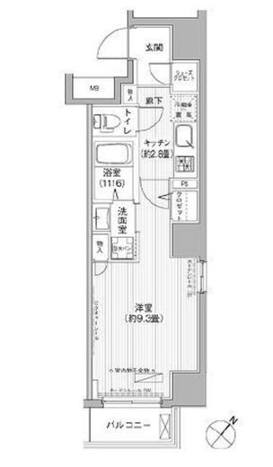 エムズサニーパレス月島　202号室　間取り