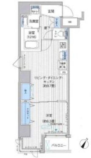 エムズサニーパレス月島　501号室　間取り