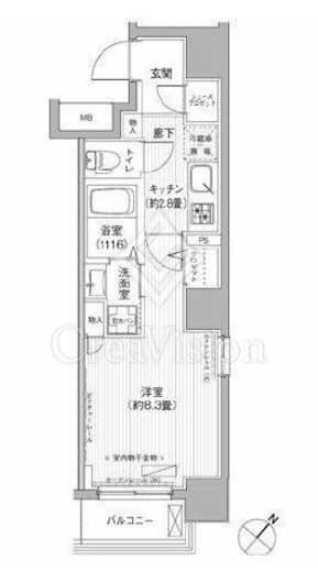 エムズサニーパレス月島　702号室　間取り