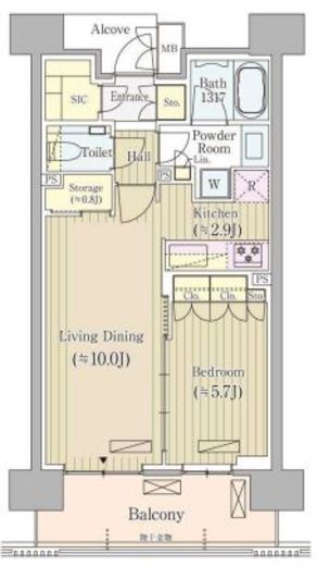 ジオ四谷荒木町　1102号室　間取り