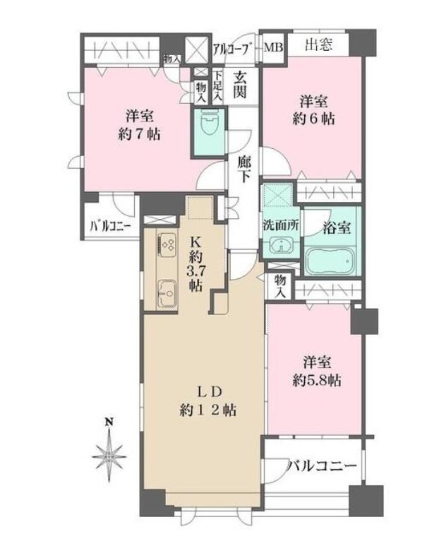 アボリアスコート笹塚　201号室　間取り