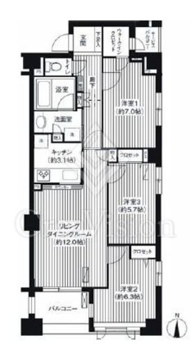 アボリアスコート笹塚　W205号室　間取り