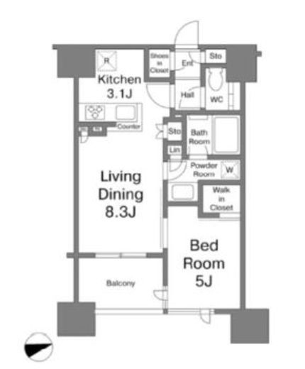 シティハウス四谷津の守坂　903号室　間取り