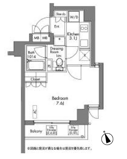 プラウドフラット神楽坂　410号室　間取り