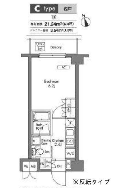 プラウドフラット神楽坂　604号室　間取り