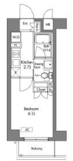 プラウドフラット神楽坂　103号室　間取り