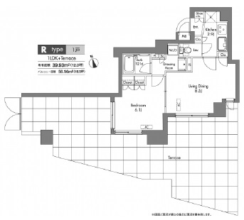 プラウドフラット神楽坂　106号室　間取り