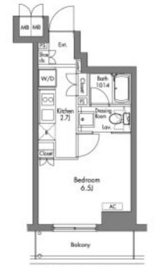 プラウドフラット神楽坂　408号室　間取り